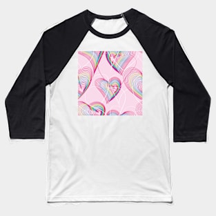 Candy rainbow hearts pattern Baseball T-Shirt